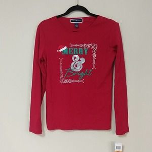 Karen Scott 100% Cotton Christmas Shirt Small